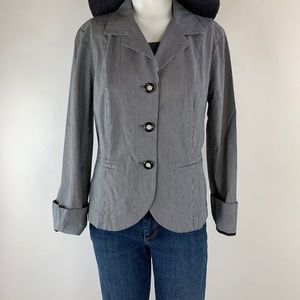 Talbots Pinstripe Unlined Stretch Blazer Size 10